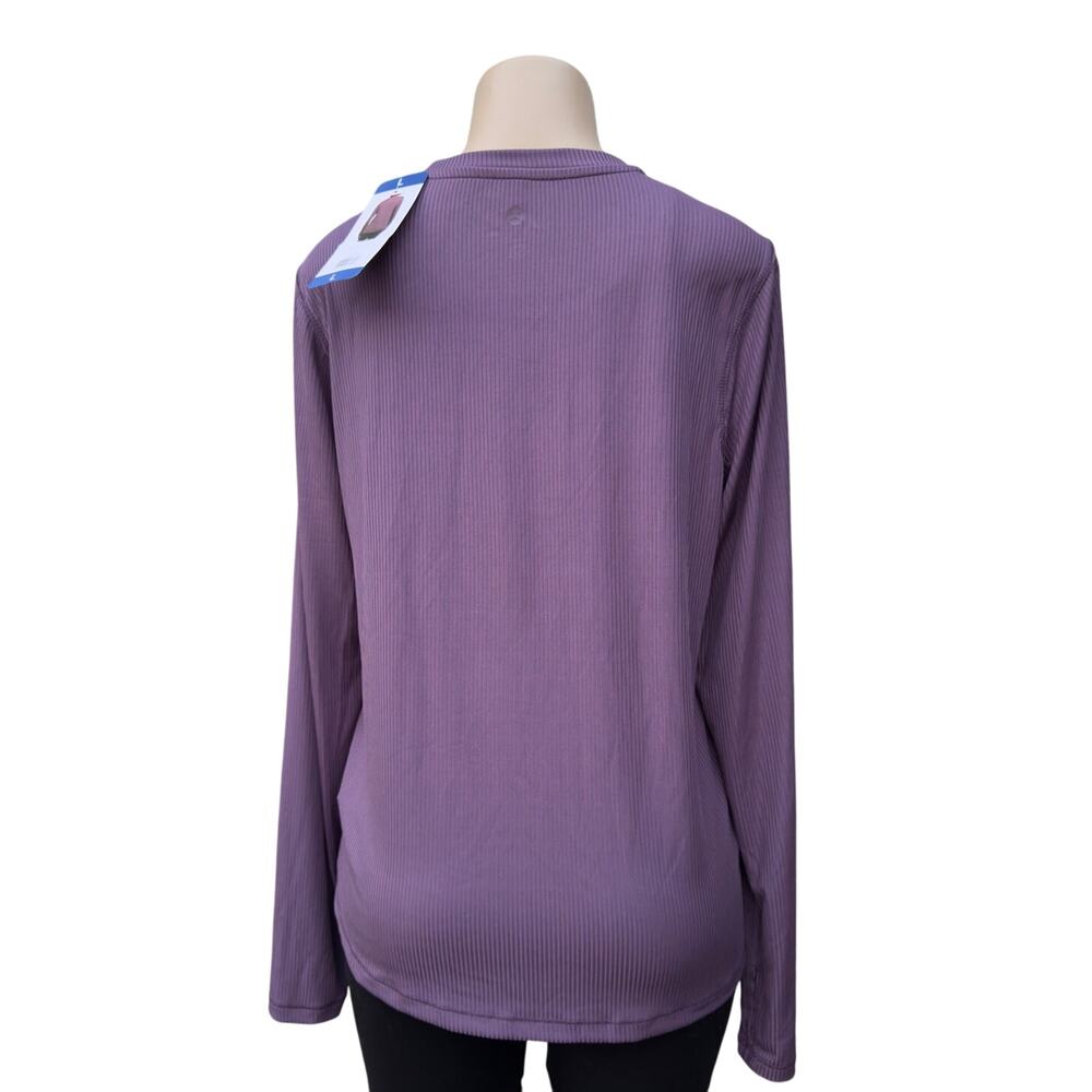Danskin Ladies' Ribbed Long Sleeve Active Top  Purple, Size L NWT - Picture 4 of 10